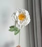 Crochet Peony,Handmade Peony,Gift for Teacher,Home Decor,Peony with Leaves - Image 2