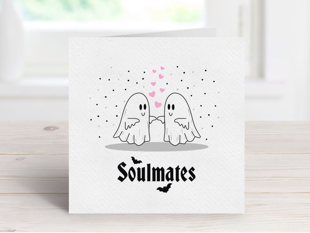 Spooky Cute Anniversary Card, Alternative Ghost Greeting Card.