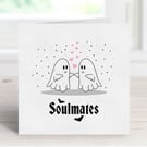Spooky Cute Anniversary Card, Alternative Ghost Greeting Card.