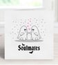 Spooky Cute Anniversary Card, Alternative Ghost Greeting Card.