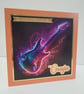 Happy Birthday Cousin Card – Neon Electric Rock Guitar Card for Him or Her