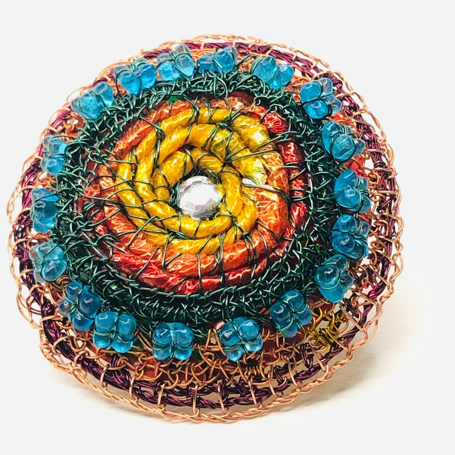 Sunset recycled brooch
