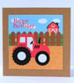 'Colourful Card' Farm Birthday Card with Red Tractor 