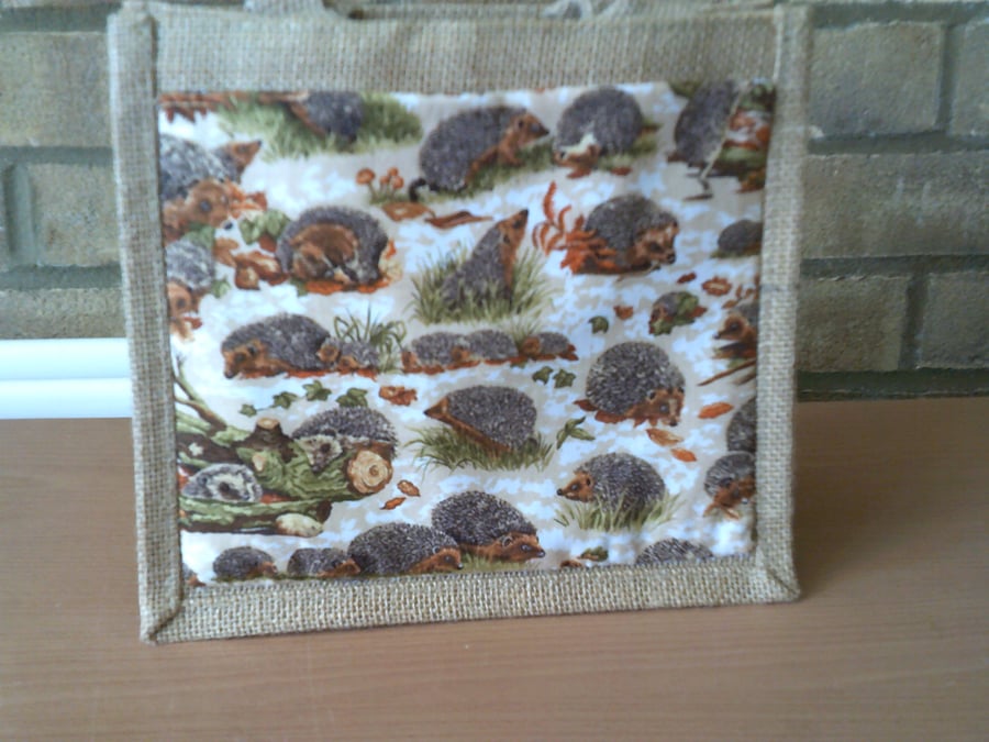 Hedgehogs Small Jute Bag