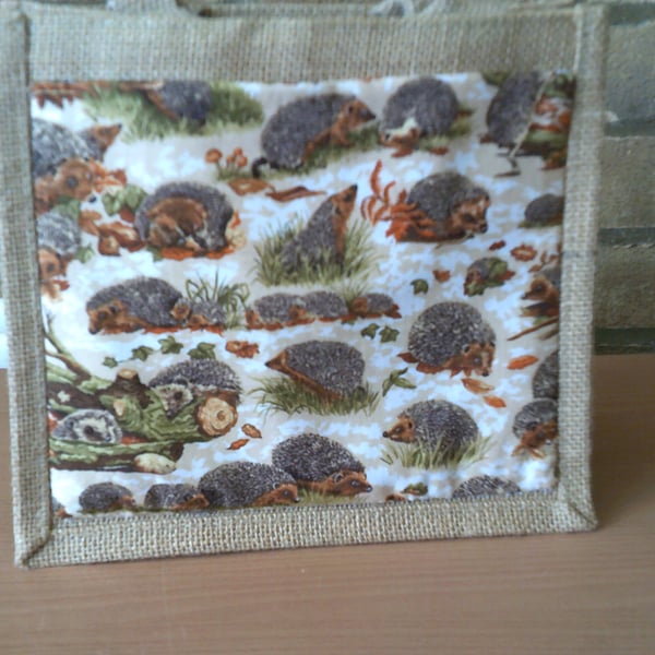 Hedgehogs Small Jute Bag