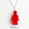 Awesome Lego Dude - Red Handmade Resin Lego Man Pendant Necklace