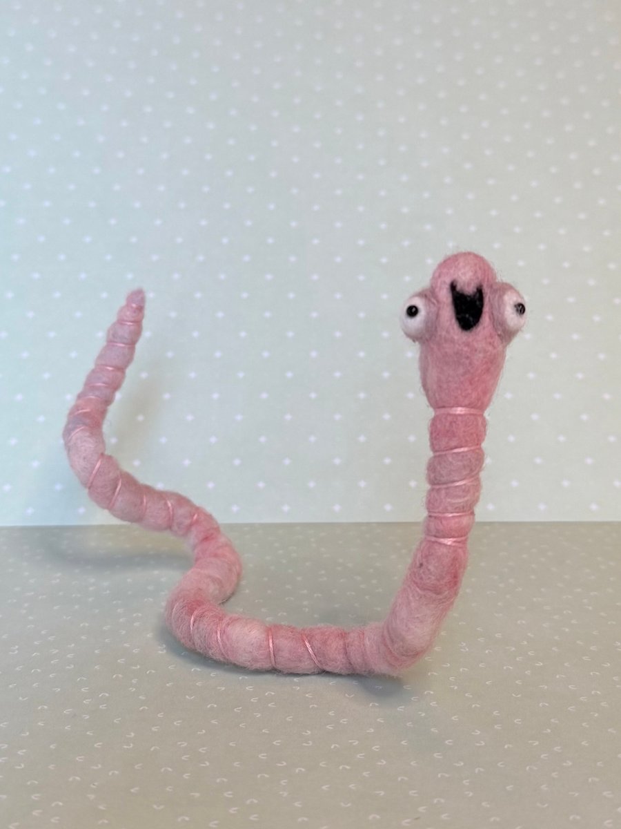 Needlefelted Worm Art Doll Ecstatic 