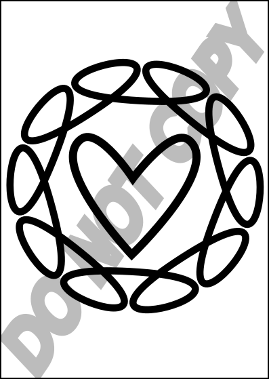 Heart Wreath Print Stencil - Reusable - DIY