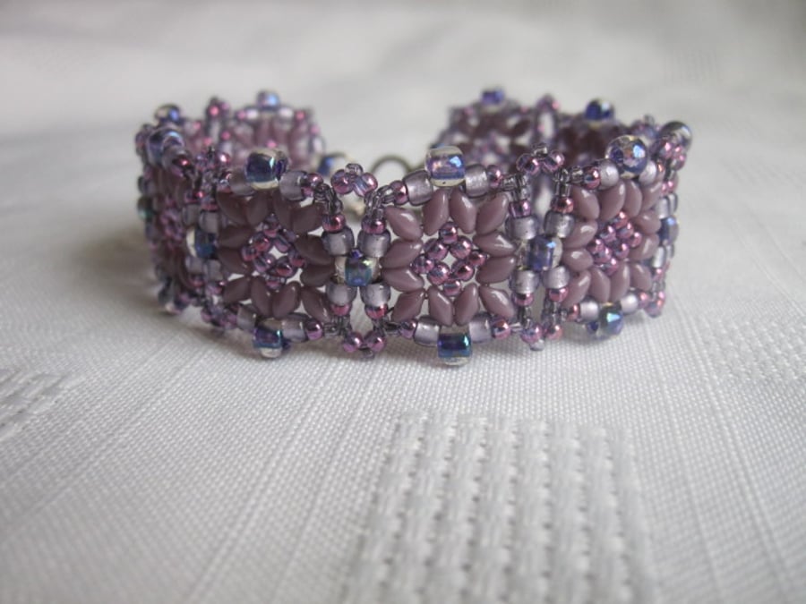 Purple Beadwork Bracelet
