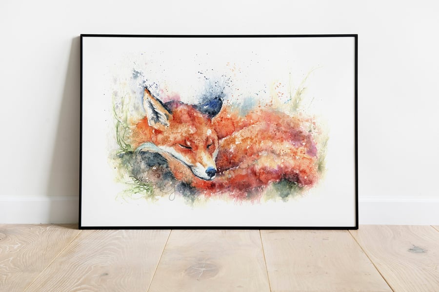 Fox, Dosy Rosie, A Ltd Edition Fine Art Print from an Original Watercolour 