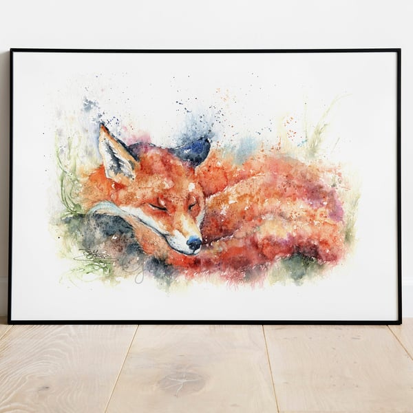 Fox, Dosy Rosie, A Ltd Edition Fine Art Print from an Original Watercolour 