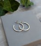 Sterling Silver Smooth Hoop Earrings - Medium Size - JBJ1104 - Image 5