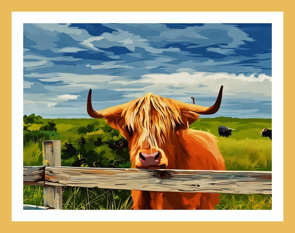 Highland Cow Scotland Greeting Card A5 Size 