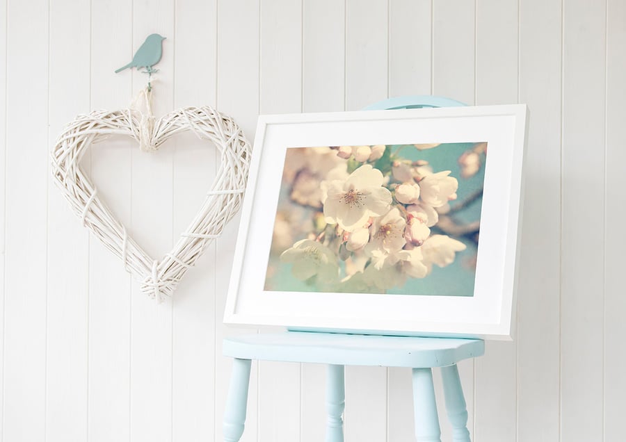 Pastel bedroom art - Bossom print - Blossom wall art - Flower photography