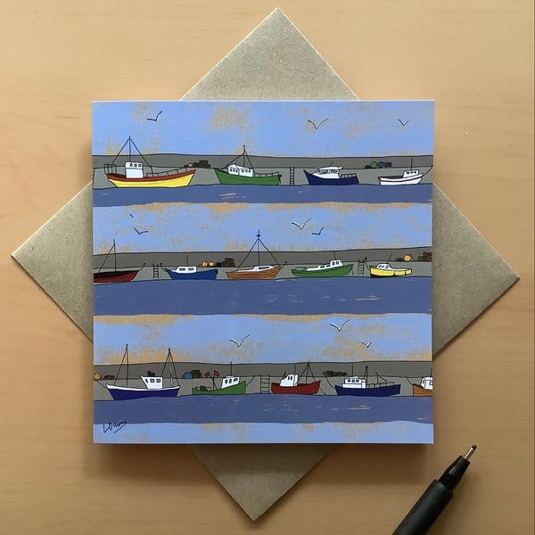 Greetings card - birthday card - boats