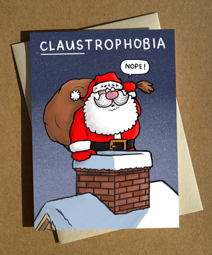 Santa Claus Pun Christmas Card A6 - Funny Festive Father Christmas Xmas Humour G