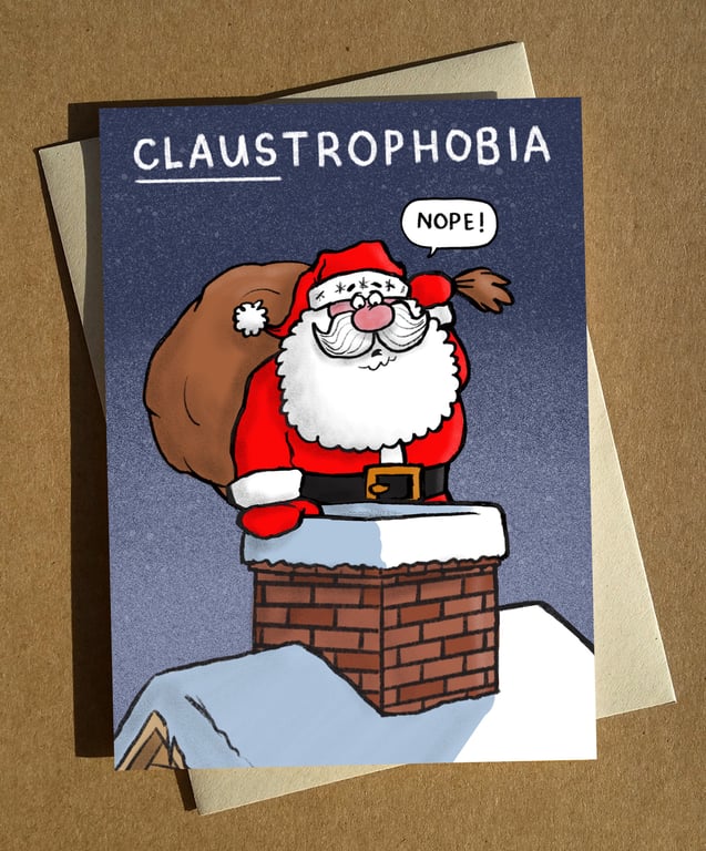 Santa Claus Pun Christmas Card A6 - Funny Festive Father Christmas Xmas Humour G