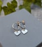 Sterling Silver Heart Drop Hoop Earrings – JBJ3041