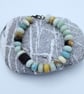 Bracelet CHOOSE Colour Amazonite Rondelle Natural Gemstones, Porcelain 3 UK post - Image 1