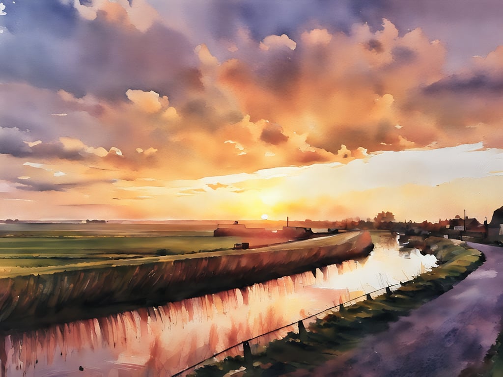 Sunrise Well Creek Norfolk Blank Greeting Card A5