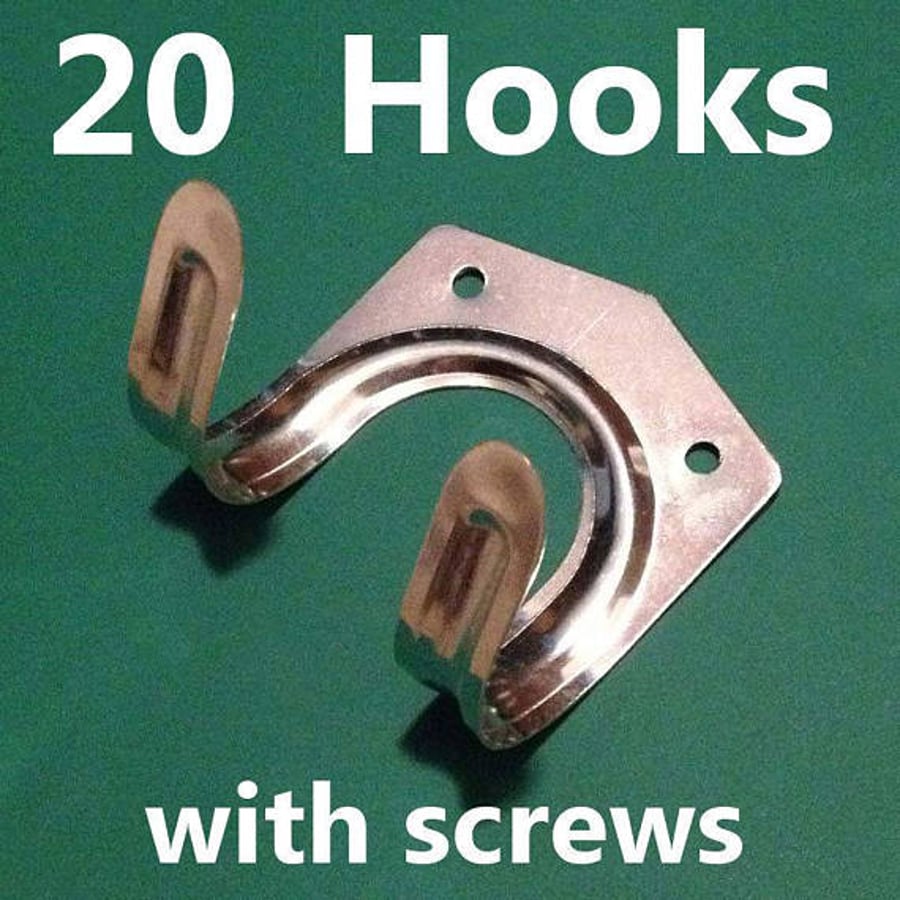 20 Storage Wall Tool Hooks with Screws for Workshop Craft Room Crafts Tidy Area