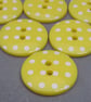 10 Bright Yellow Polkadot Buttons - Image 2