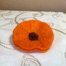 Perfectly Imperfect Orange Felted Brooch
