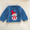 Hand knitted Christmas jumper with a snowman design