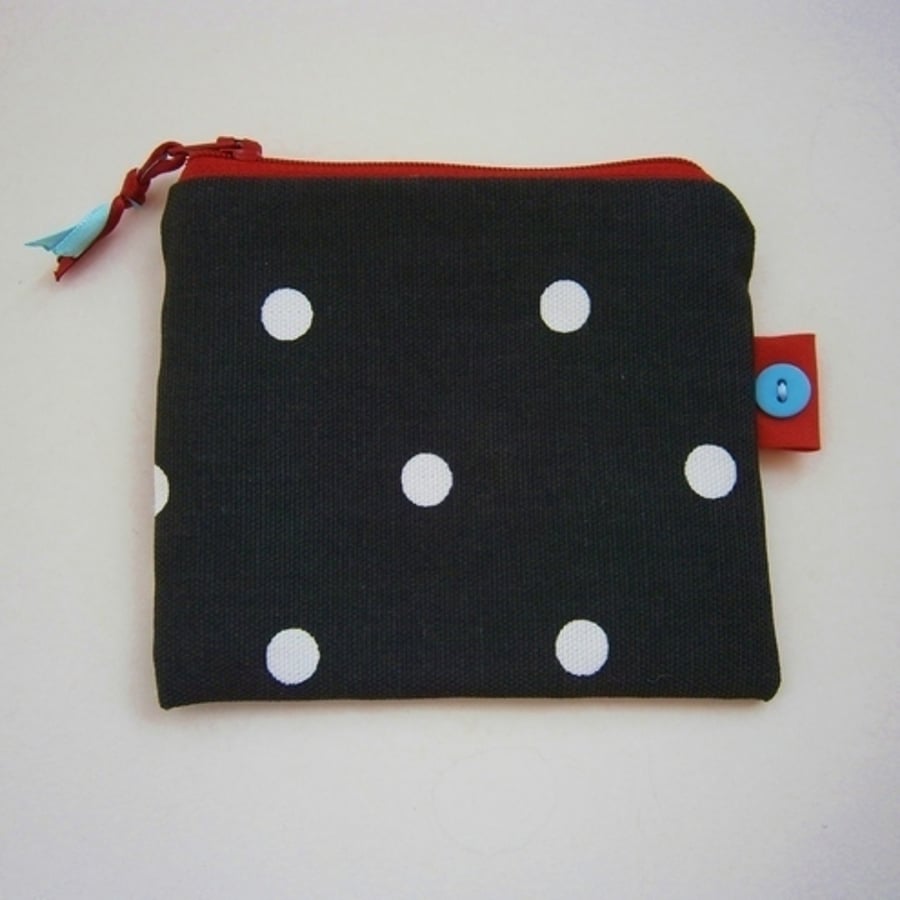 PIF item  Black Spotty Credit Card/ Coin Purse