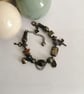 Steampunk beaded charm bracelet, pyrite mookite & Tigers eye - Image 9
