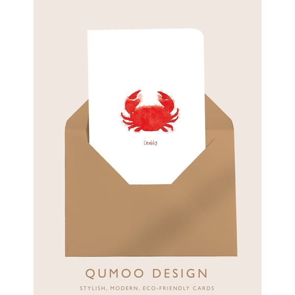 Crab crabby blank greetings card sorry (QM270)