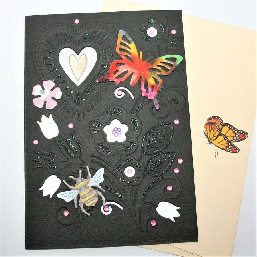 Butterfly Die-cut Embossed Card A6