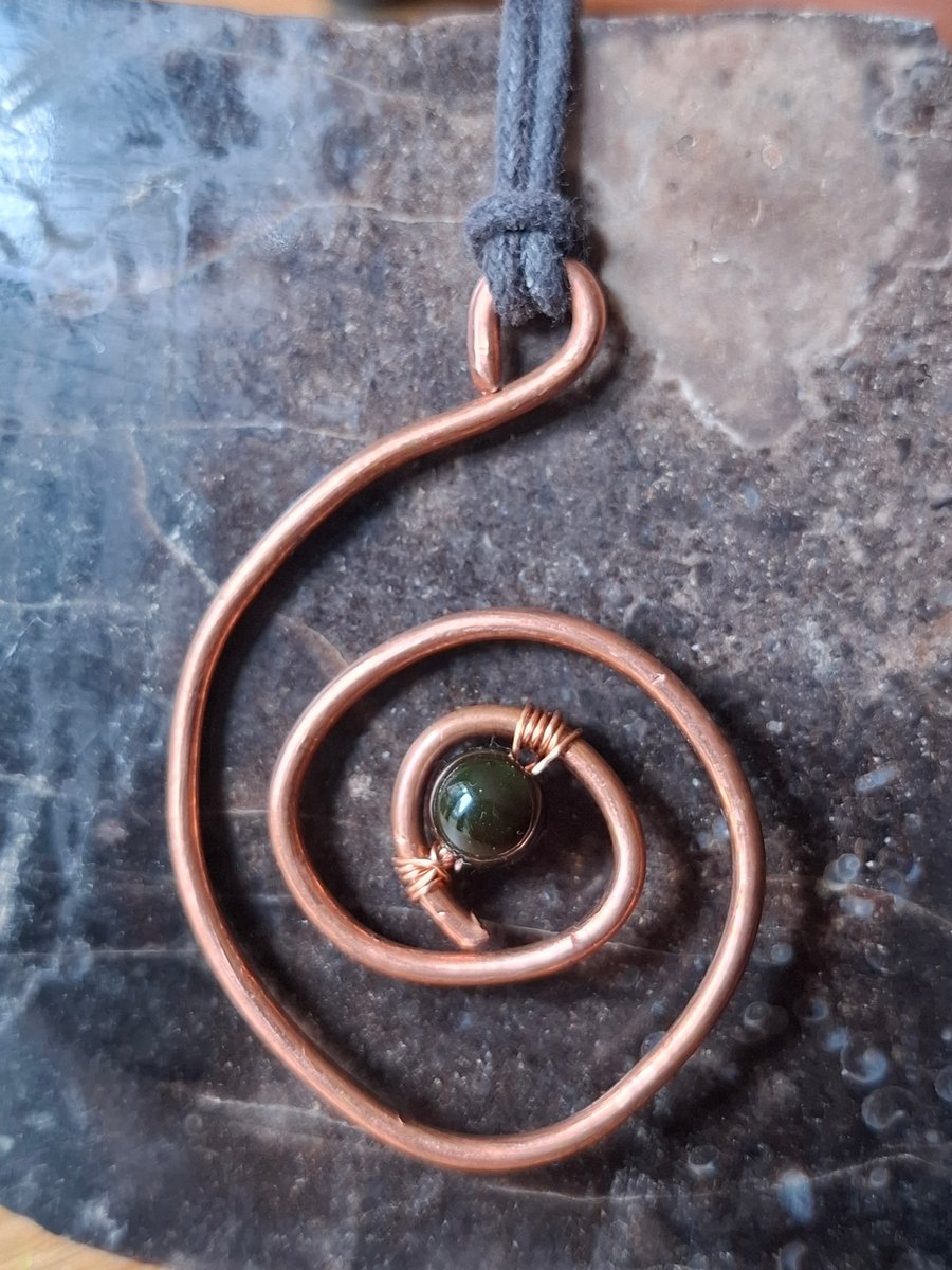 Handmade copper wire pendant