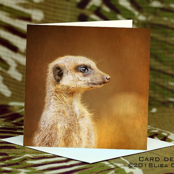 Exclusive Handmade Meerkat Greetings Card on Archive Photo Paper