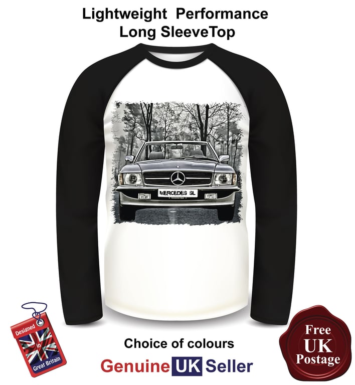 Old Mercedes Sl Mens Top, Convertible Sl Long Sleeve T Shirt