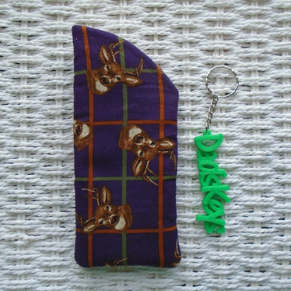 Stag Glasses Case & Dads Keys Keyring Gift Set 