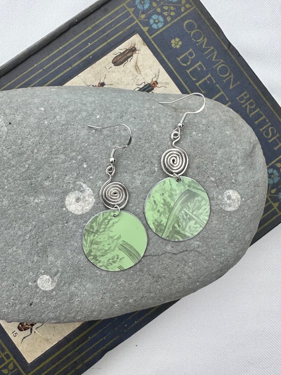 Recycled tin and silver earrings 
