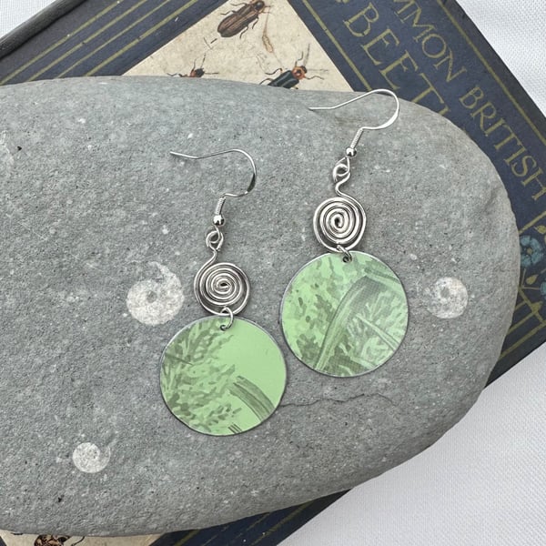 Recycled tin and silver earrings 