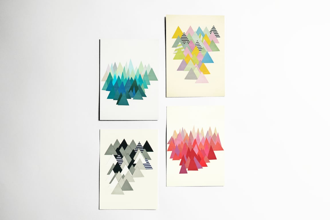 Abstract Mountain Postcard Set