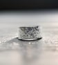 Silver Wide Band Patterned Ring - Image 4