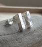 Sterling silver bar studs, Minimalist jewellery, Small everyday earrings - Image 3