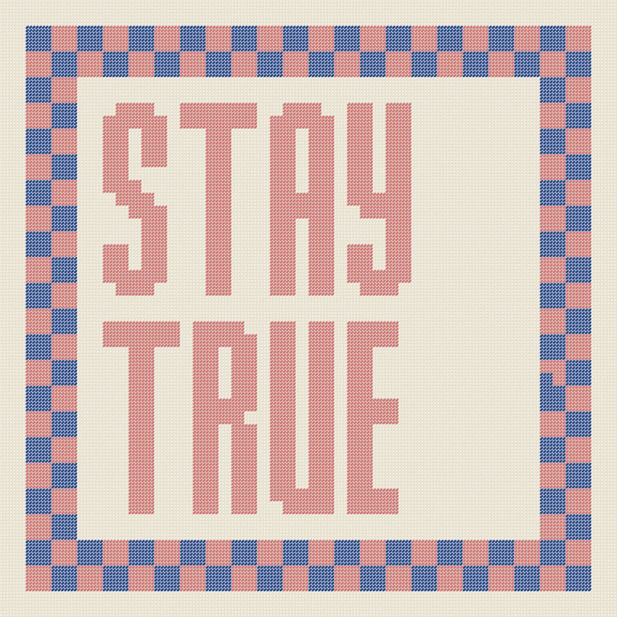 STAY TRUE Needlepoint Cushion Pattern - Large Digital Tapestry Chart PDF