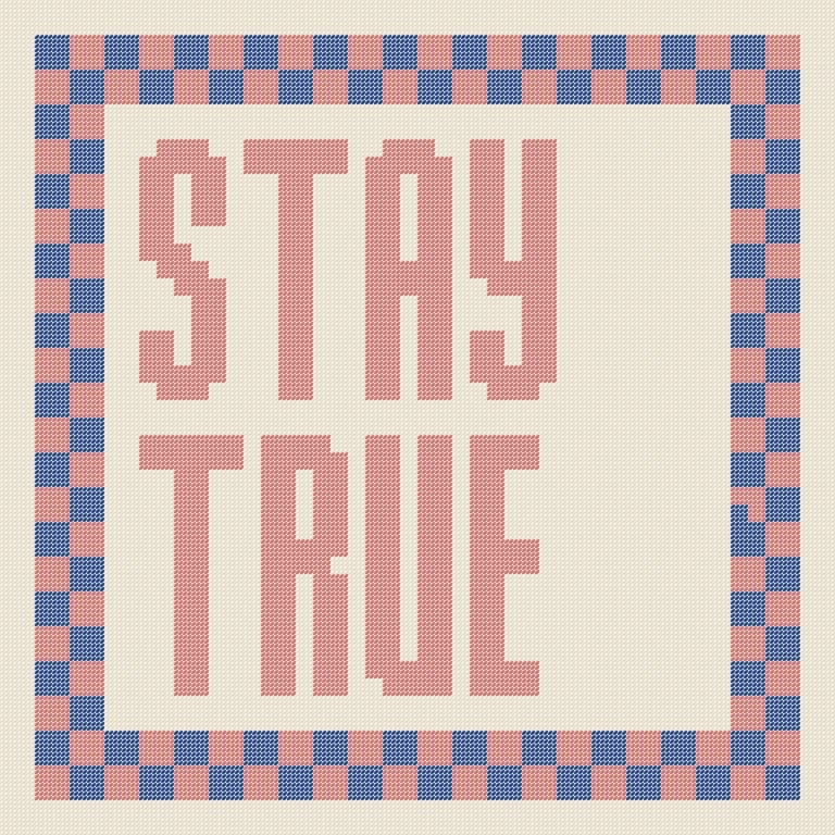 STAY TRUE Needlepoint Cushion Pattern - Large Digital Tapestry Chart PDF