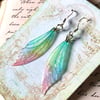 Dainty Pastel Coloured Sterling Silver Fairy Wing Earrings Style 3