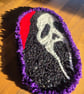Ghostface inspired Punch Needle Glasses Holder, Handmade Horror Decor 