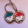 2 hand painted Christmas gnomes