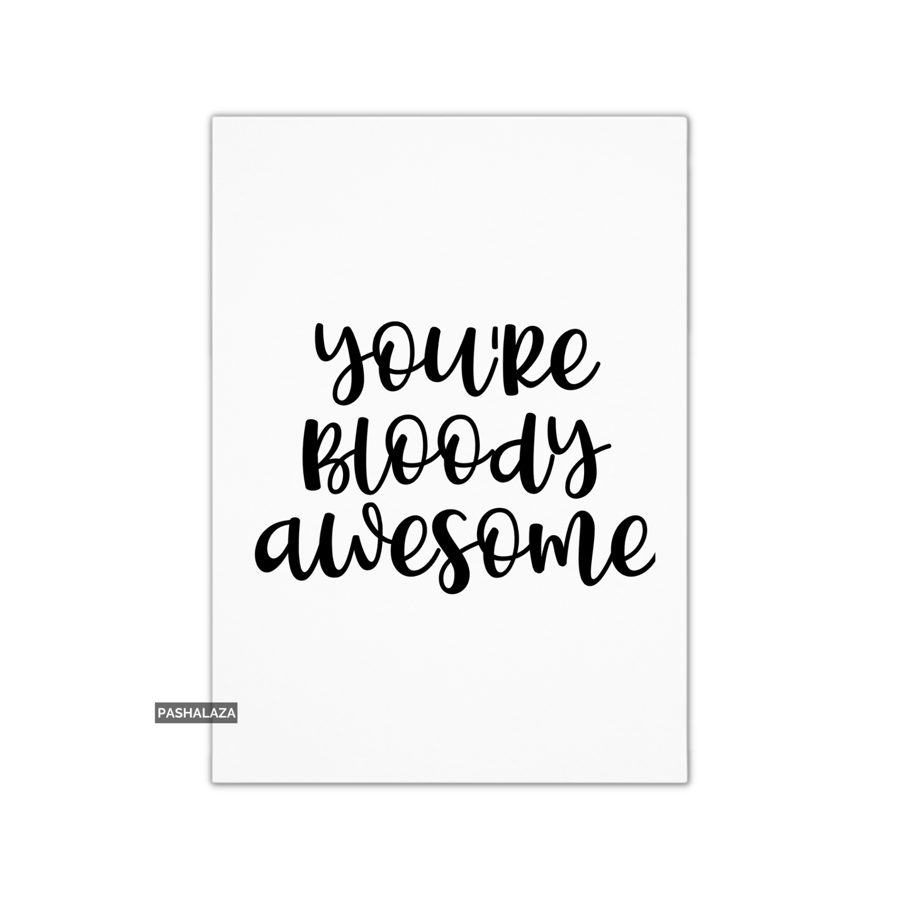Thank You Card - Novelty Thanks Greeting Card - Awesome