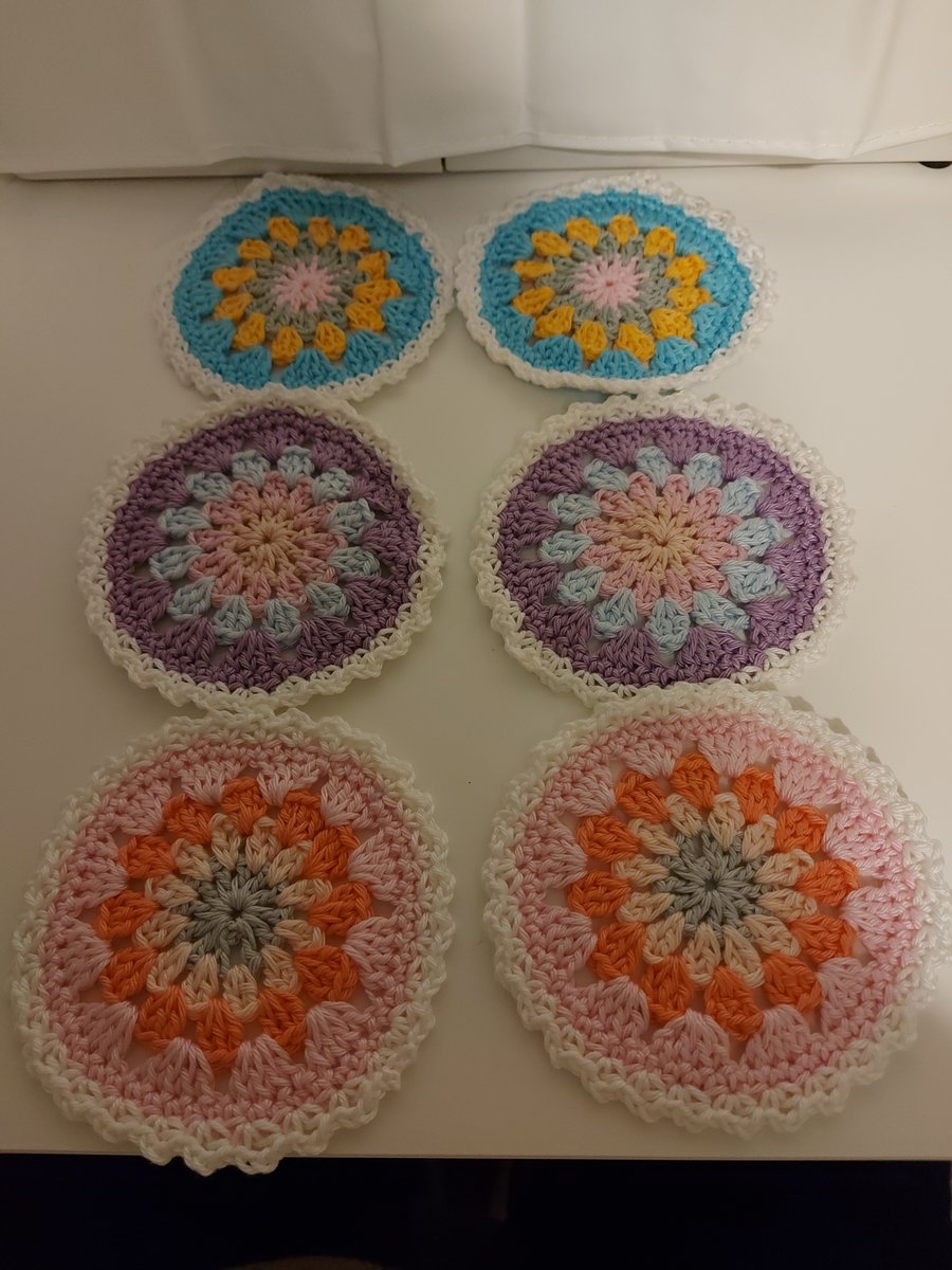6 cotton coasters