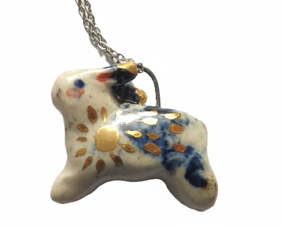 Ceramic Bunny Charm Necklace