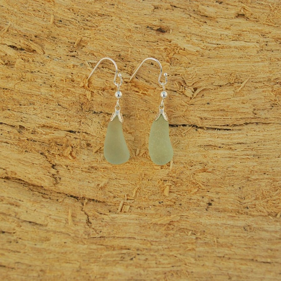 Sea glass drop earrings